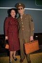 1940s serviceman and his wife Royalty Free Stock Photo