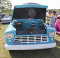 1955 Chevy Aqua Blue Truck Front View