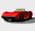Classic Red Convertible Sports Car Illustration Royalty Free Stock Photo