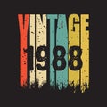 1988 vintage t shirt design vector, vintage design