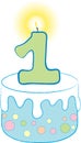 1st Birthday Blue Cake Royalty Free Stock Photo