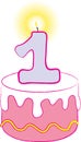 1st Birthday Pink Cake Royalty Free Stock Photo