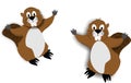 2 Beaver cartoons Royalty Free Stock Photo