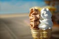 2 flavor soft ice cream Royalty Free Stock Photo