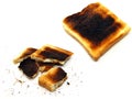 2 images of burnt toast Royalty Free Stock Photo