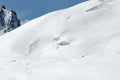2 off trail skiers on the mt blanc Royalty Free Stock Photo