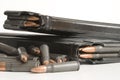 2 rifle magazines and bullets. Royalty Free Stock Photo