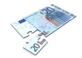 20 Euro Note Puzzle Royalty Free Stock Photo