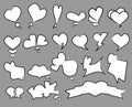 20 Heart text bubble set