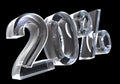 20 percent in glass (3D) Royalty Free Stock Photo