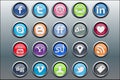 20 silver inset social media icons Royalty Free Stock Photo