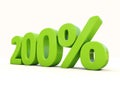 200% percentage rate icon on a white background