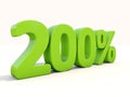 200% percentage rate icon on a white background