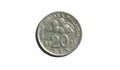 2001 Malaysian 20 cent coin Royalty Free Stock Photo