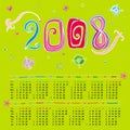 2008 cute calendar