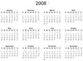 2008 Year calendar