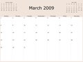 2009 Year Monthly calendar