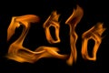 2010 number fire flame figures,isolated Royalty Free Stock Photo