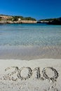 2010 written in the sand Royalty Free Stock Photo