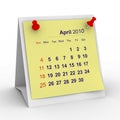 2010 year calendar. April Royalty Free Stock Photo