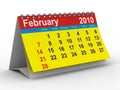 2010 year calendar. February Royalty Free Stock Photo