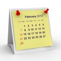 2010 year calendar. February Royalty Free Stock Photo