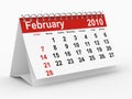 2010 year calendar. February Royalty Free Stock Photo