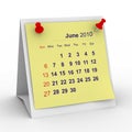 2010 year calendar. June Royalty Free Stock Photo