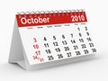 2010 year calendar. October Royalty Free Stock Photo