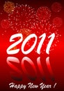 2011 with fireworks Royalty Free Stock Photo