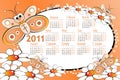 2011 Kid calendar with butterfly Royalty Free Stock Photo