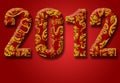 2012 Chinese Year of the Dragon Red Background Royalty Free Stock Photo