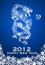 2012 Chinese Year of the Dragon Snowflakes Royalty Free Stock Photo