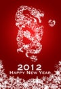2012 Chinese Year of Dragon Snowflakes Red Royalty Free Stock Photo