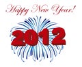 2012 on fireworks Royalty Free Stock Photo