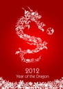 2012 Flying Chinese Snowflakes Dragon with Ball Royalty Free Stock Photo
