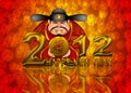 2012 Happy New Year Chinese Money God Illustration Royalty Free Stock Photo