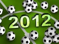 2012 in the middle with many soccerballs Royalty Free Stock Photo