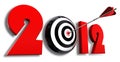 2012 new year and conceptual target Royalty Free Stock Photo