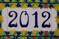 2012 new year made with colorful tiles