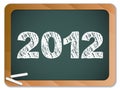 2012 New Year written on blackboard with chalk Royalty Free Stock Photo