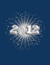 2012 with Starburst Background! Vector / Clip Art Royalty Free Stock Photo