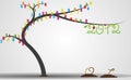 2012 with tree number. Royalty Free Stock Photo