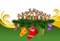 2012 vector christmas card with reindeers