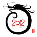 2012: Vector happy new Year of Dragon Royalty Free Stock Photo