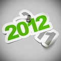 2012 versus 2011 green sticker Royalty Free Stock Photo