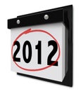 2012 - Wall Calendar Displaying New Year Date Royalty Free Stock Photo