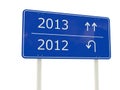 2013-2012 New Year road sign Royalty Free Stock Photo