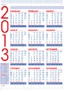 2013 calendar in italian with rulers