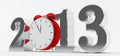 2013 concept with red clock Royalty Free Stock Photo